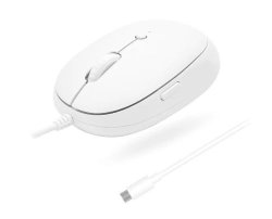Macally 5 Button Wired Usb-c Mouse - White
