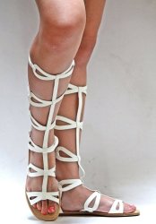 Strappy Gladiator Sandals - Off-white