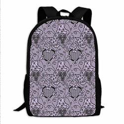 Gothic Black Pattern Laptop Backpack 17.3 Inch College School Backpack Casual Daypack For Travel Business School College Men Women