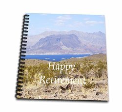 3DROSE LLC 3DROSE DB_221583_2 Print Of Happy Retirement View Of Lake And Mountain - Memory Book 12 By 12
