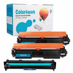 COLOR4WORK Compatible Replacement For Hp 17A CF217A Toner Cartridge 2 Pack And Hp 19A CF219A Drum Unit 1 Pack For Hp Laserjet Pro M102