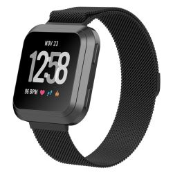 Tuff-Luv Stainless Steel Milenase Band Watch Strap For Fitbit Versa - Black