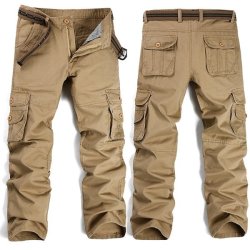 Men Military Outdoor Loose Casual Cargo Pants Cotton Multi-pockets Trousers