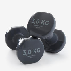 Fitness 3 Kg Dumbbells Twin-pack - Grey - 2X3KG - 2X3KG
