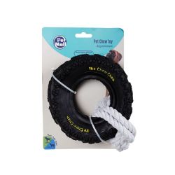 Dog Chew Toy - Tire - Bpa-free Plastic - Black - 5 Pack