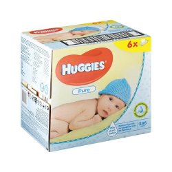 Huggies Baby Wipes 6 X 56'S - Pure