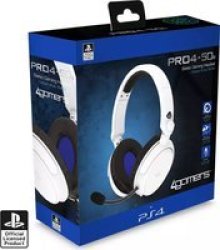4GAMERS - PRO4-50S Stereo Gaming Headset - White PS4