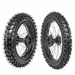 ZXTDR 60 100-14 Front & 80 100-12 Rear Disc Brake Wheel Rim Tires With 15 Bearing For Pit Dirt Bike