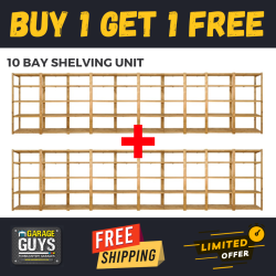 10 Bay Diy Wooden Shelving With 5 Levels Of Shelves 2.4M High Promo - 600MM Deep