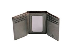 Stealth Mode Trifold Rfid Blocking Brown Leather Wallet For Men
