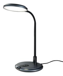 Bright Star Lighting - 8 Watt LED Table Lamp With Flexible Rubber Arm - Black