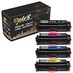 Opterink Compatible CC436A Printing Toner Cartridge Replacement For Hp Color Laserjet CM2320NF Mfp Printer Toner Cartridge. 4 Pack Of Set 1 Black 1 C