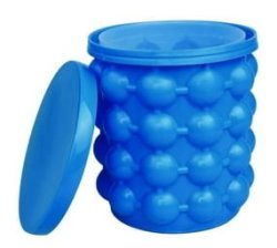 Psm Portable Ice Cube Maker Silicon Bucket With Lid For Frozen Beverages