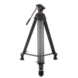 Heavy Duty 10KG Capacity Pro Fluid Head Tripod For Video Mirrorless & Dslr Cameras With Hydraulic Damping