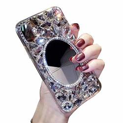 Samsung Galaxy S9 Plus Makeup Mirror Case Samsung Galaxy S9 Plus Bling Glitter Clear Crystal Full Diamonds Luxury Sparkle Transparent Rhinestone Protective Phone Case