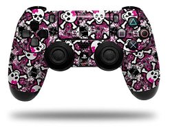 Splatter Girly Skull Pink - Decal Style Wrap Skin Fits Sony PS4 Dualshock Controller Controller Not Included By Wraptorskinz