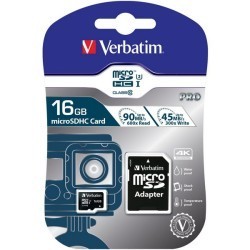 Verbatim 16GB Micro SDHC Flash Memory Card with Adapter