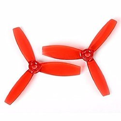 4 Pairs Dys 3045 3 Inch 1 Hole Propeller Tri-blade Plastic Bullnose Prop For SE1407 BX1306 Motor Red