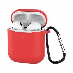 Nxda Headset Charging Box Protective Cover With Anti-lost Buckle Apple Airpods 2 Second Generation Wireless Charging Case Red