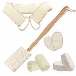 Fyd Loofah Luxury Home Spa Gift Set All In One - Loofah Sponges Loofah Belt Loofah Long Handle Loofah Pads Exfoliating Set Improve Skin