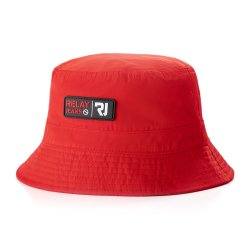 Rj Large Rubberized Branded Badge Bucket Hat Red