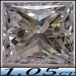 1.05CT Untreated Precision Diamond K SI3 - Certified Ideal Brilliant Facet Princess