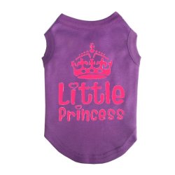 Dog T-Shirt Little Princess Purple Medium
