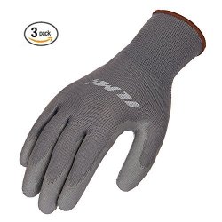 3-PACK Ilm Safety Work Gloves Ultimate Grip For Garden Fishing Electrician Automotive Kids Women Men XL Gray
