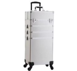 Sonic Silver 4 In 1 Professional Aluminum Makeup Trolley Case Train Case