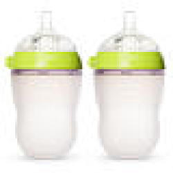 Comotomo Natural Feel 8 Oz Baby Bottle- Double Pack - Green