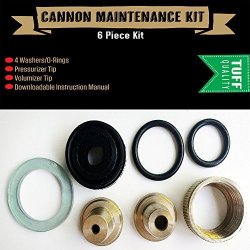 OUTBACKTUFF Cannon Metal Hose Nozzle Sprayer Maintenance Kit With 2 Front Tips 6 Pieces 2 O-rings 1-WASHER 1-STEPPED Washer 1-PRESSURIZER Tip 1-VOLUMIZER Tip