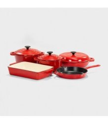 Nouvelle Cast Iron Cookware Set in Red