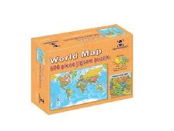 Round World Products Hemispheres World Map Jigsaw Puzzle 500 Pieces