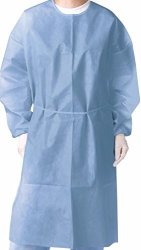 OMNI Health Solution, Ltd Omni Health Isolation Gown 28G Spun-bonded Polypropylene Blue 10 Piece pack