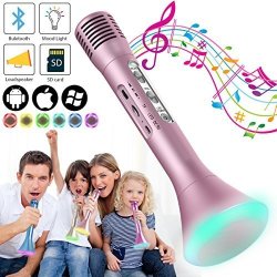 Poppin Kicks Wireless Kids Karaoke Microphone With Bluetooth Speaker Portable Handheld Karaoke Player For Home Party Ktv Music Singing Playing Support Iphone Android Ios Smartphone PC