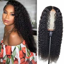 Lace Front Wigs Human Hair Brazilian Kinky Curly Human Hair Wigs Pre Plucked Lace Closure Wigs - One Color One-size