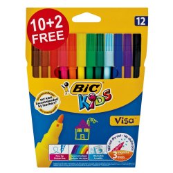 BIC 12PC Fiber Tip Pens Ss.