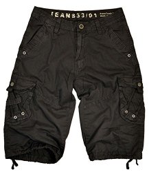 Stone Touch Mens Black Cargo Shorts A7S 
