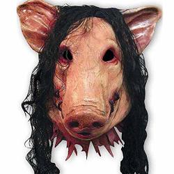 Halloween Head Mask 3D Creepy Pig Costume Hairy Face Cover Animal Cosplay Playing Spooky Birthday Party Decoration Horror Grimace Toy Props