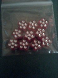8MM Acrylic Flower Bead 10 Red
