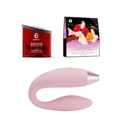 IMTOY Dolphin Couples Vibrator + Senze Massage Candle + Shunga Lovebath Vanilla Chilli Ylang Ylang