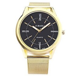 Fenkoo Watches Jubaoli Men's Fashion Watch Casual Watch Quartz Hot Alloy Band Charm Gold Color : Black