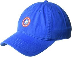 MARVEL Men's Captain America Baseball Cap Embroidered 100% Cotton Twill Royal One Size