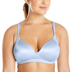 Bali Women's One Smooth U Lace Wire Free Ceil Blue ivory Canvas Combo 34B