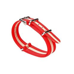 Watch Bands Nato Straps Replacement Watchbands Ballistic Nylon Straps With Stainless Steel Buckle 20MM Red khaki