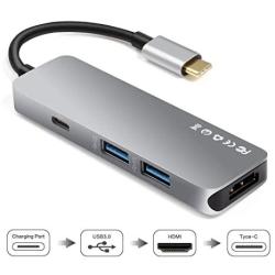 USB C Hub Multiport Adapter - C Dock Usbc Hub 4-IN-1 Compatible With Macbook Pro Air And Huawei Matebook Google Chromebook And More Type