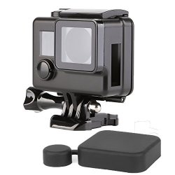 Nechkitter Side Open Black Housing Case For Gopro HERO4 HERO3+ HERO3 Wire Connectable Protective Case Skeleton With Standard Touch Backdoor