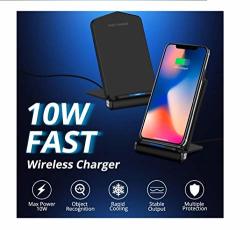 Mobonic Q200 Wireless 10W Fast Charger Compatible With Iphones And Samsung Phones Supporting Wireless Charging. Fast Charging Qi Wireless Station. Q200 Wireless 10W Fast Charger