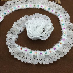 4.5 Metres 2 Layer Sequins Embellished Lace For Crafting sewing - Perfect For Headbands Or Garters