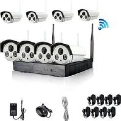 HD 8 Channel 720P Wireless Ip Camera Cctv Security Surveillance System Nvr Kit